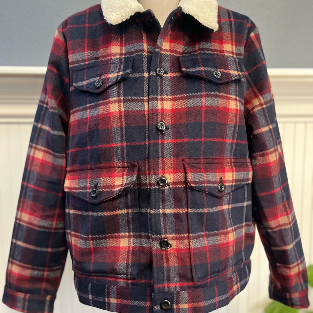 New Plaid Sherpa-Lined Jacket